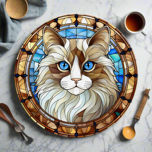 Cat Ragdoll Glass Suncatcher Worktop Saver